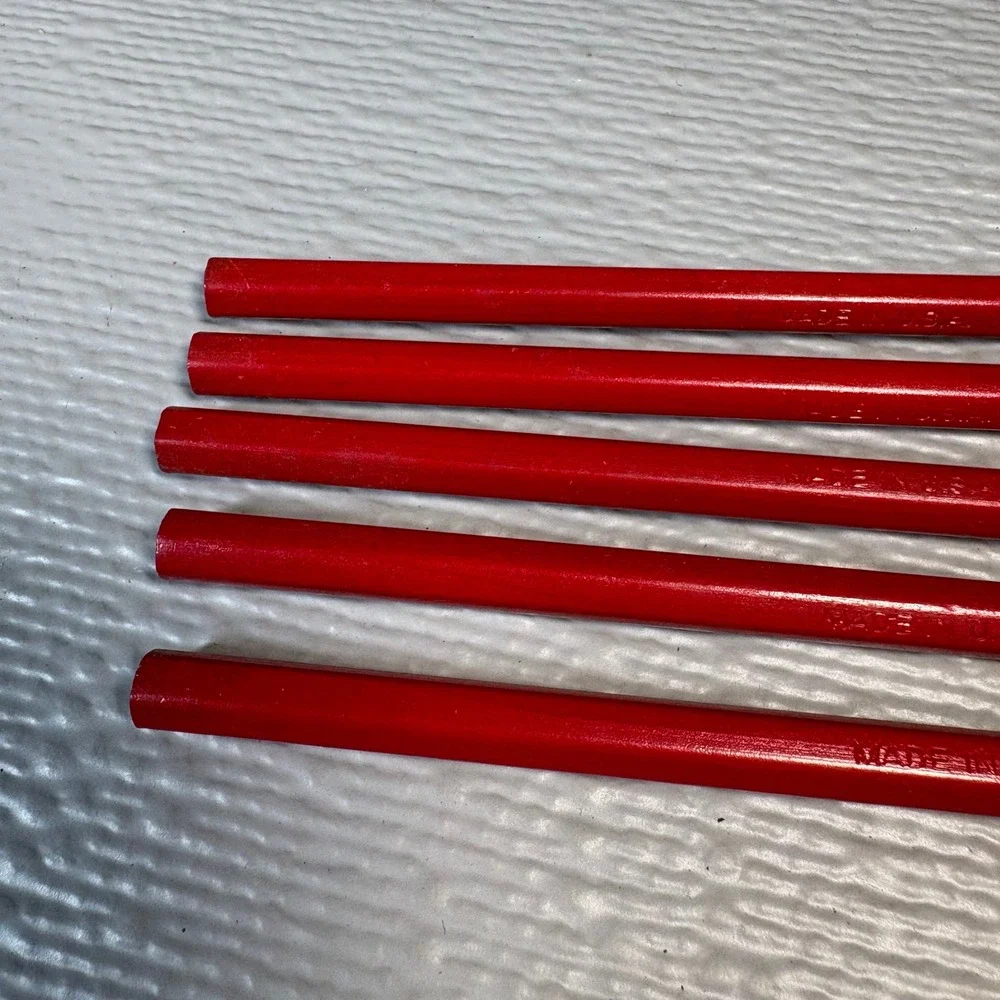 Vintage Dixon Aerial 2280 No 2 Red Pencils Made in USA Lot of 5